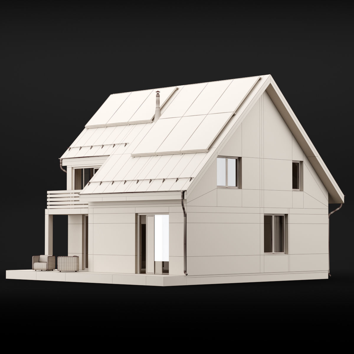 Modern house 04 3D model_5