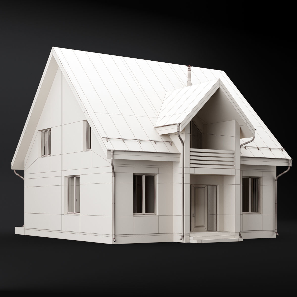 Modern house 04 3D model_1