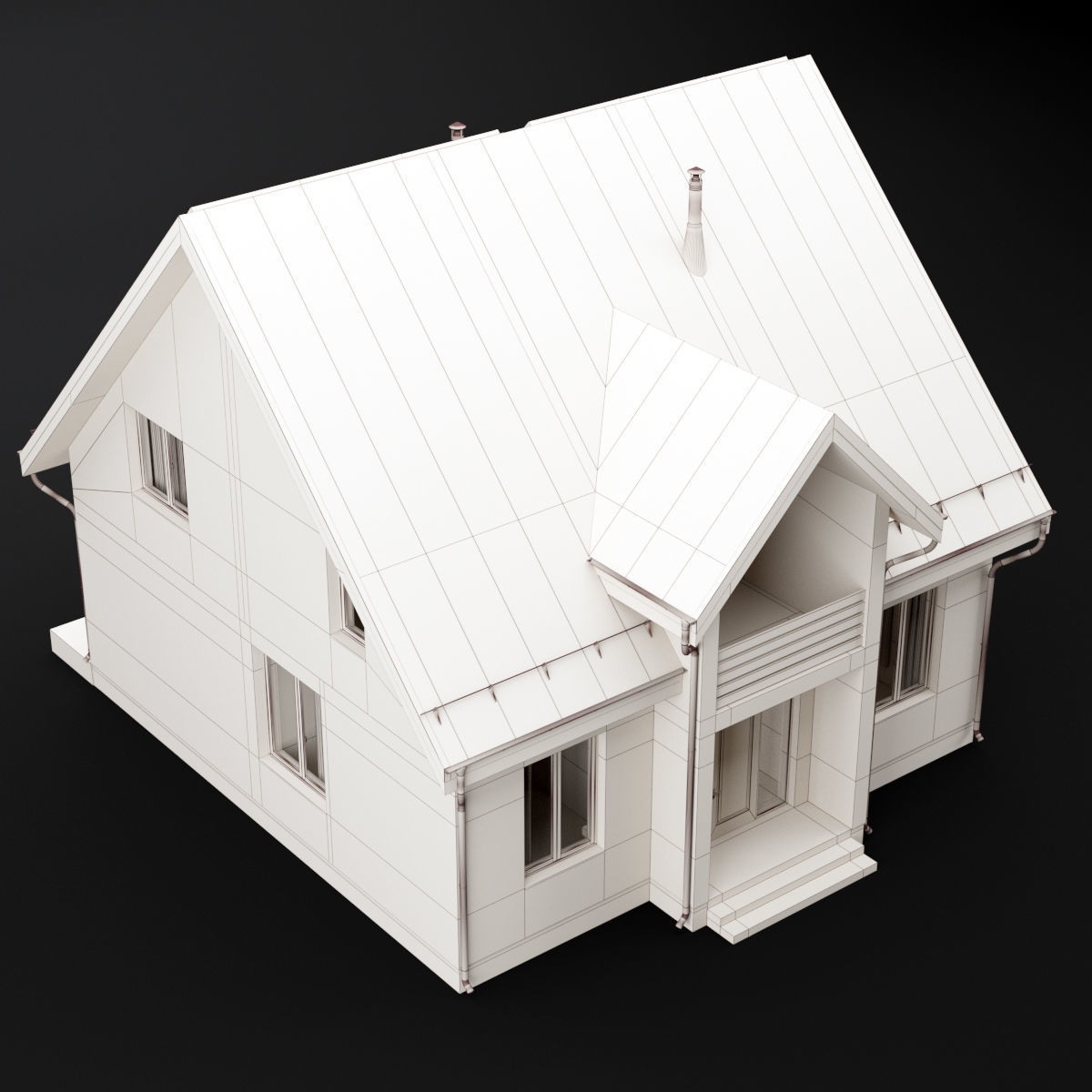 Modern house 04 3D model_9