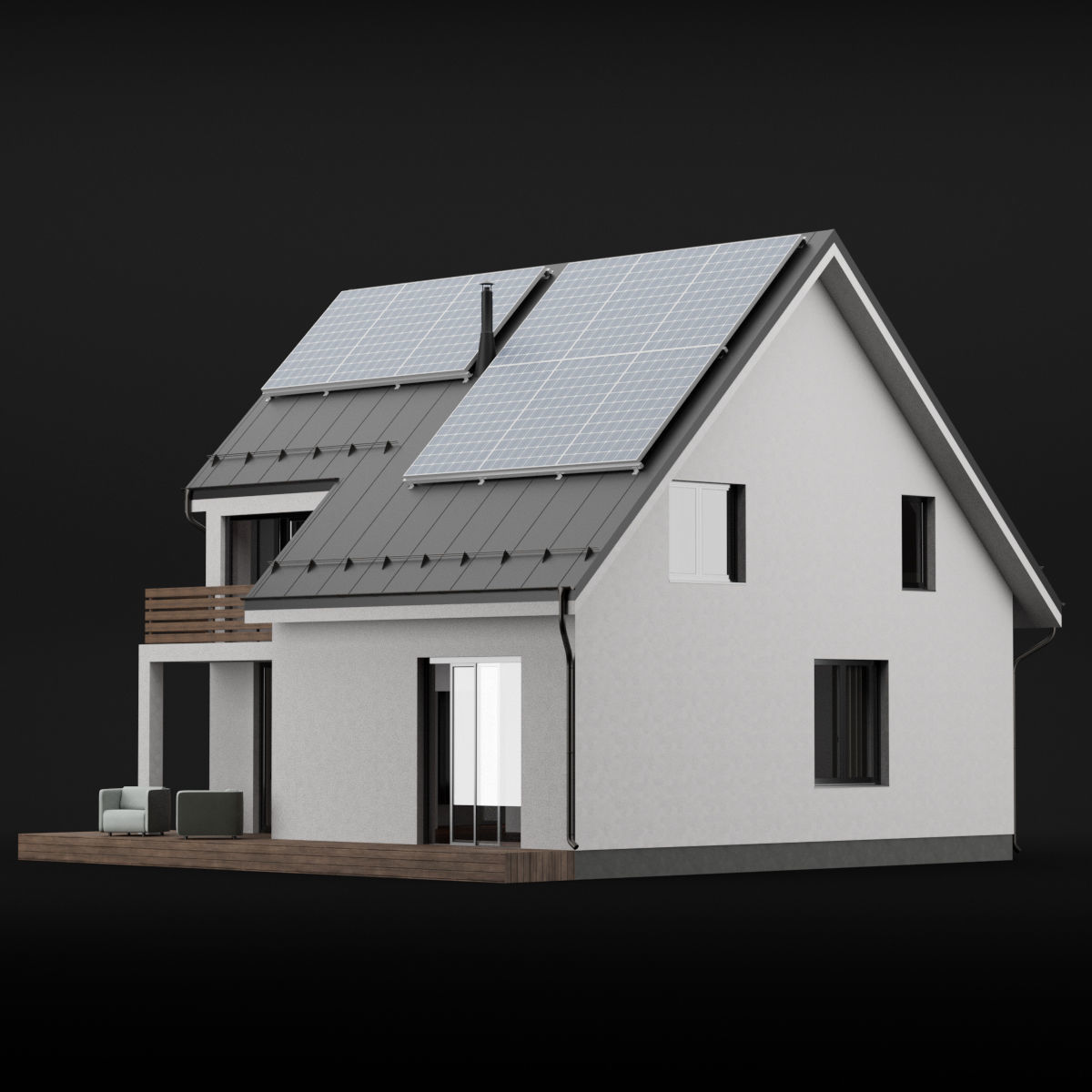 Modern house 04 3D model_4