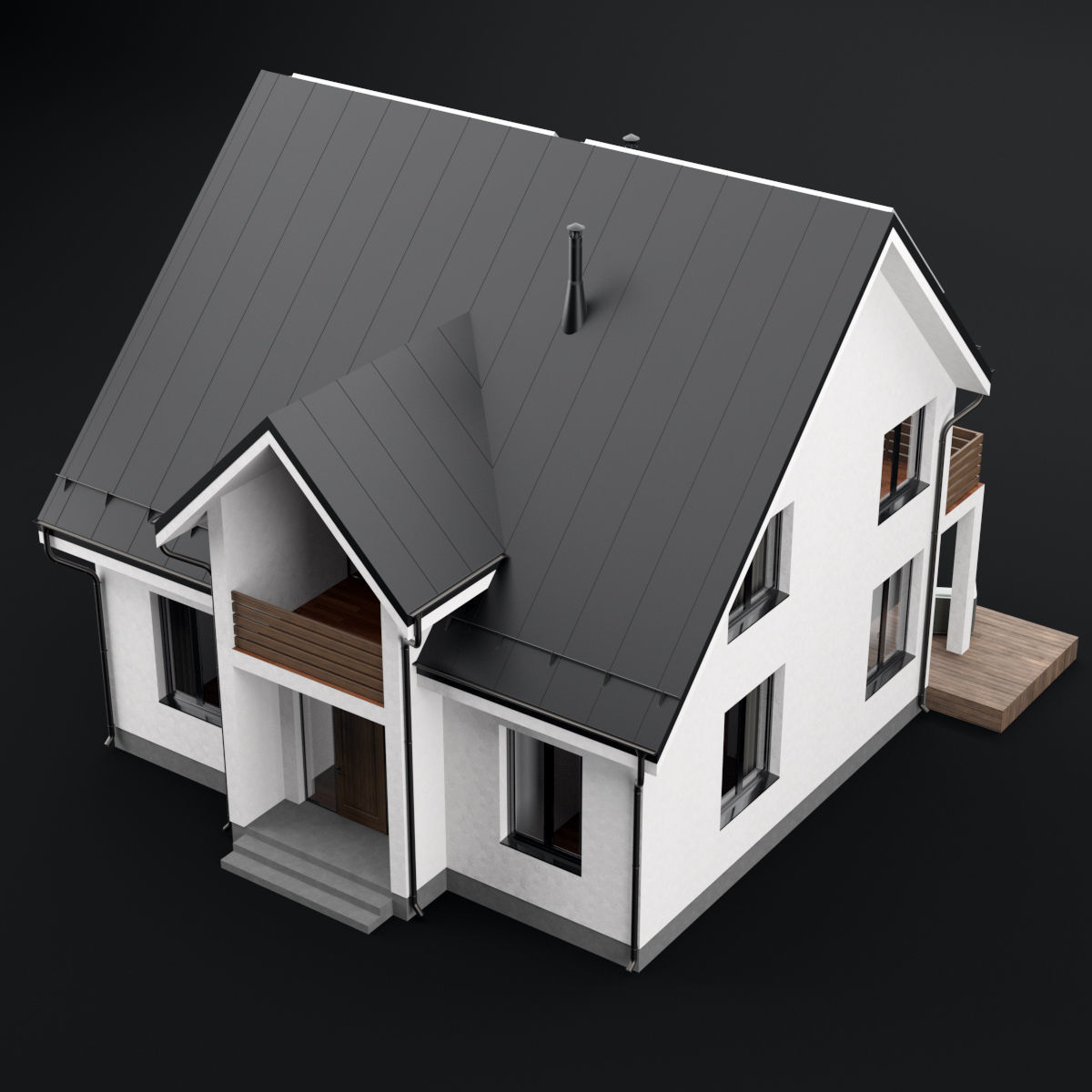 Modern house 04 3D model_10