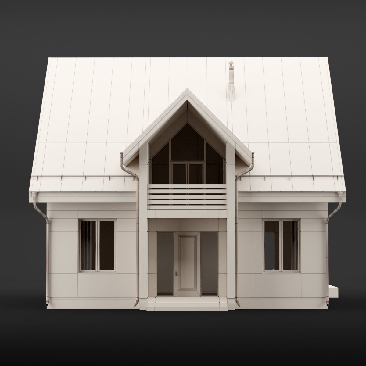 Modern house 04 3D model_16