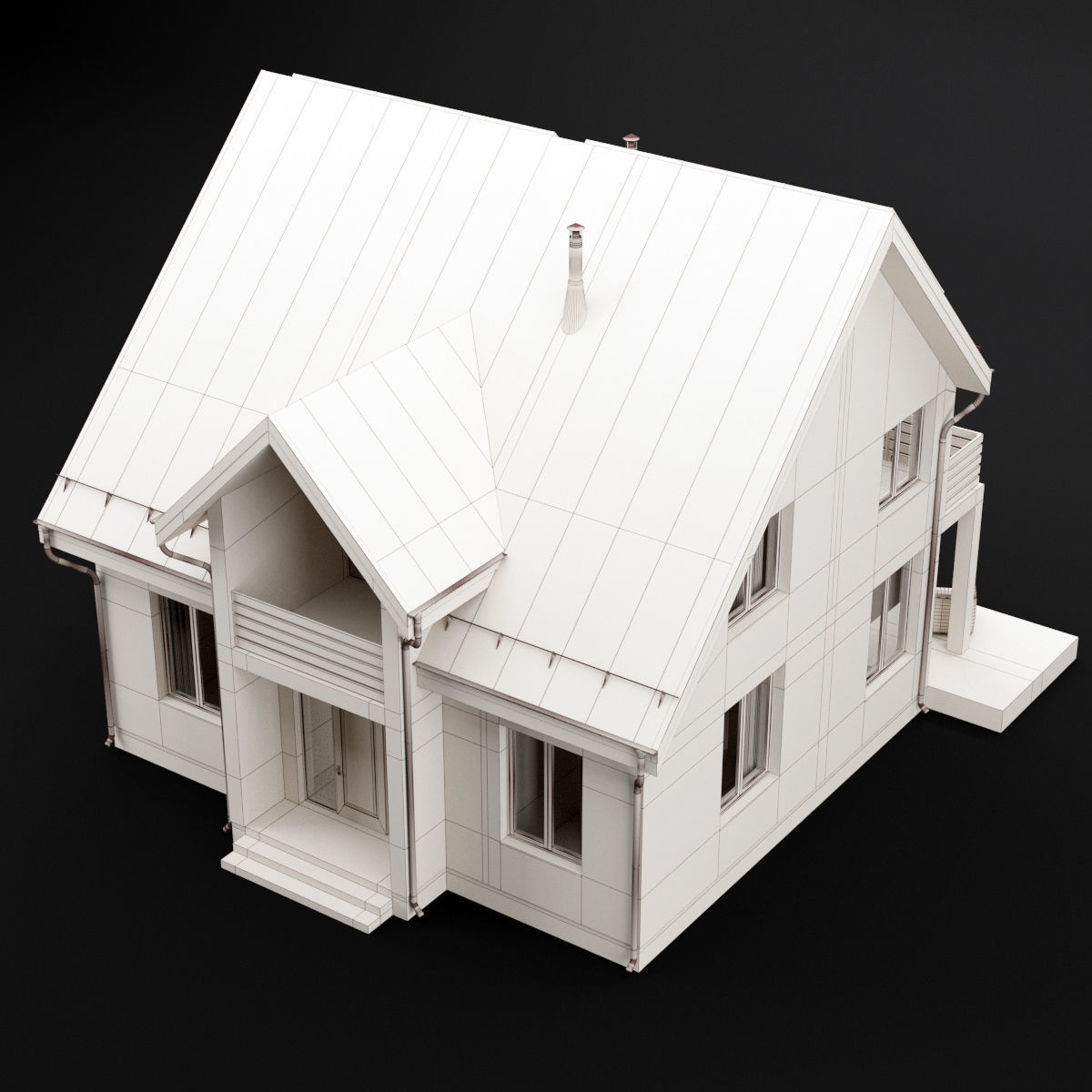 Modern house 04 3D model_11