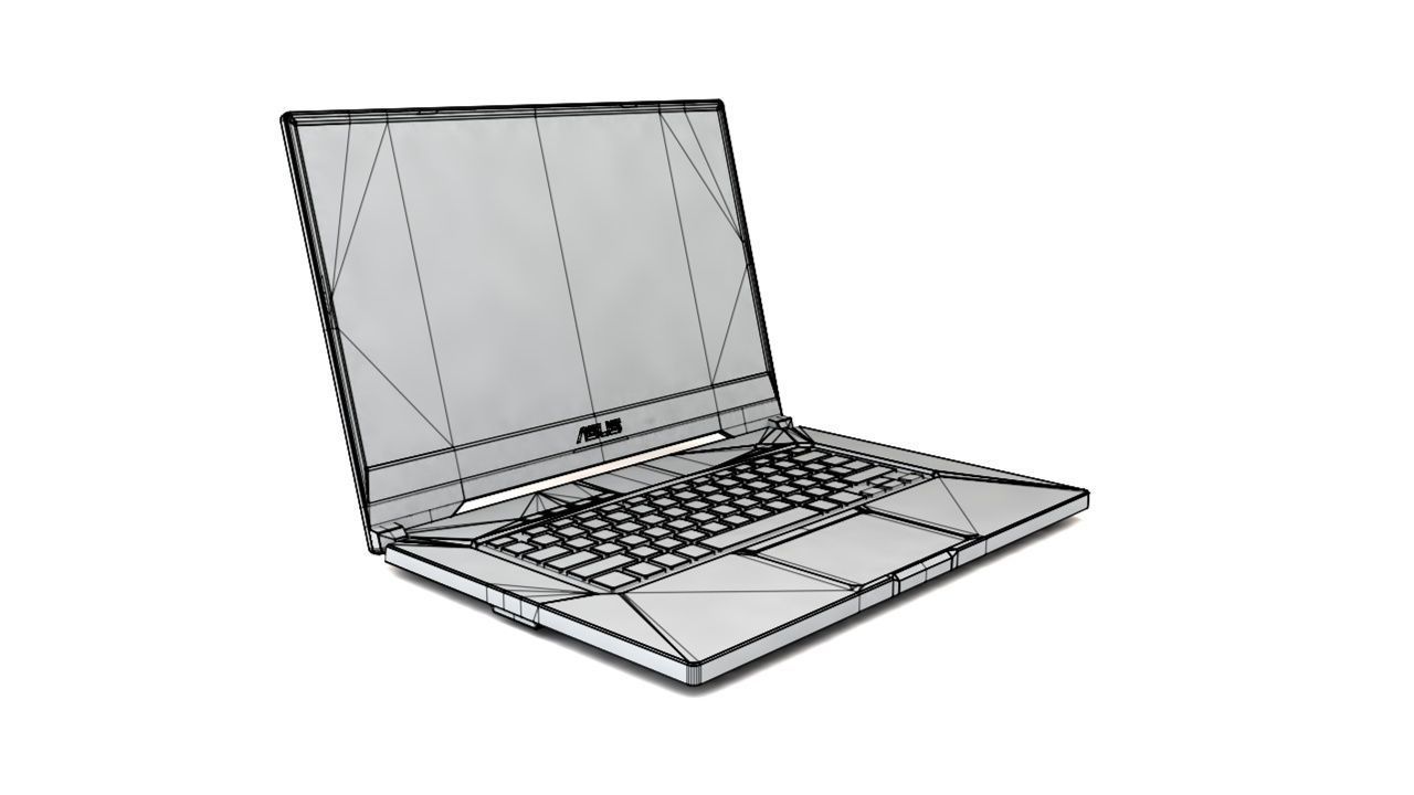 Asus Tuf dash Low-poly 3D model_7