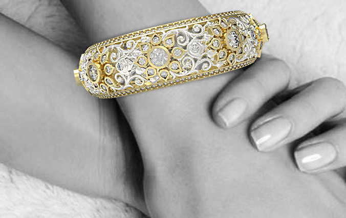 Flower Bangle 3D print model