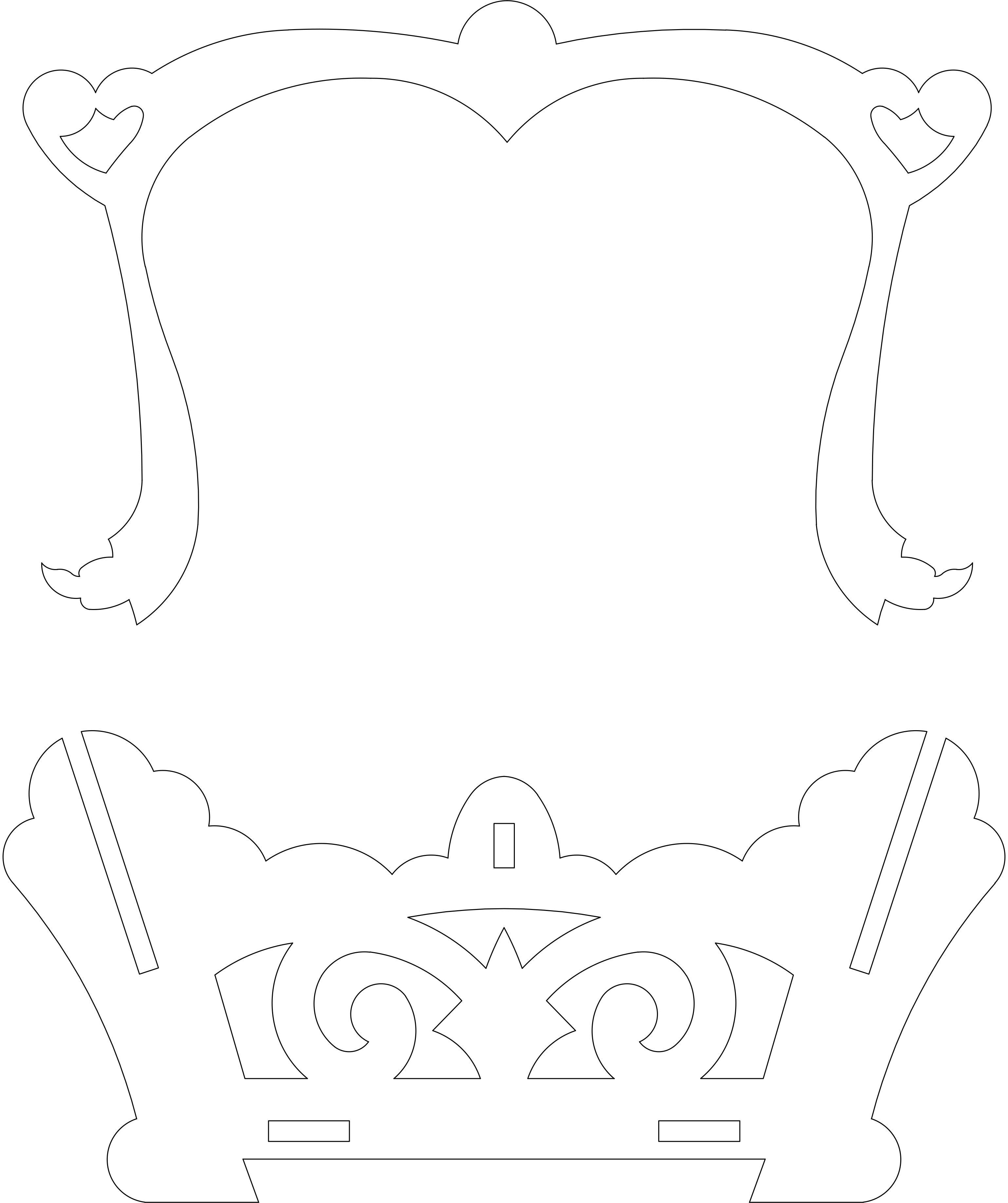 Basket wooden with ornate design 3D model_5