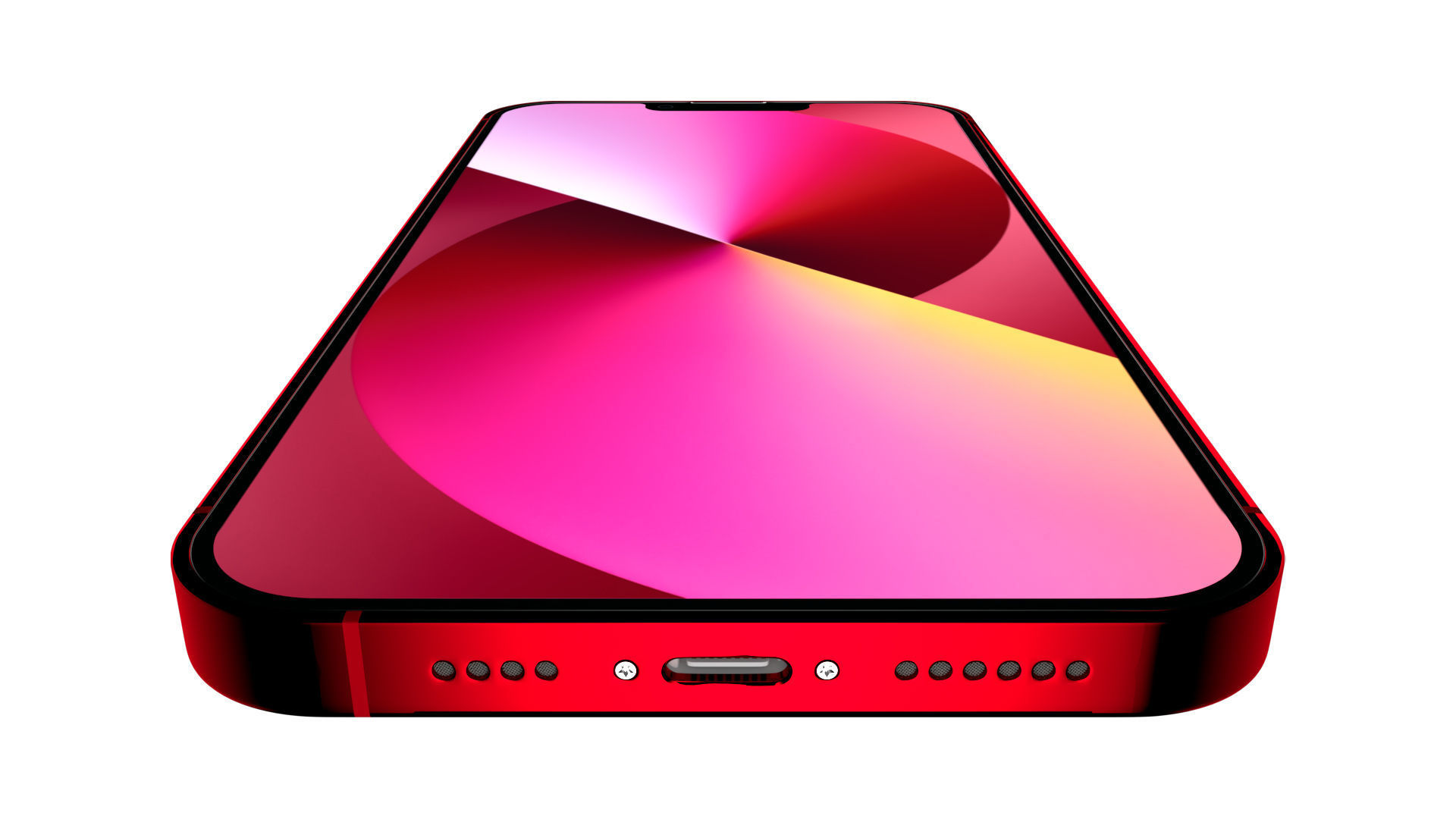 Apple iPhone 13 Red Low-poly 3D model_7