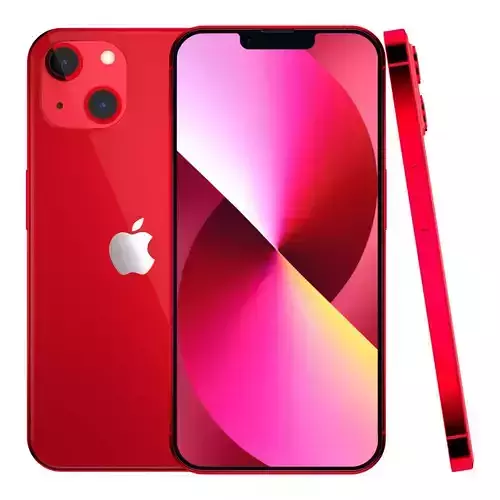 Apple iPhone 13 Red Low-poly 3D model