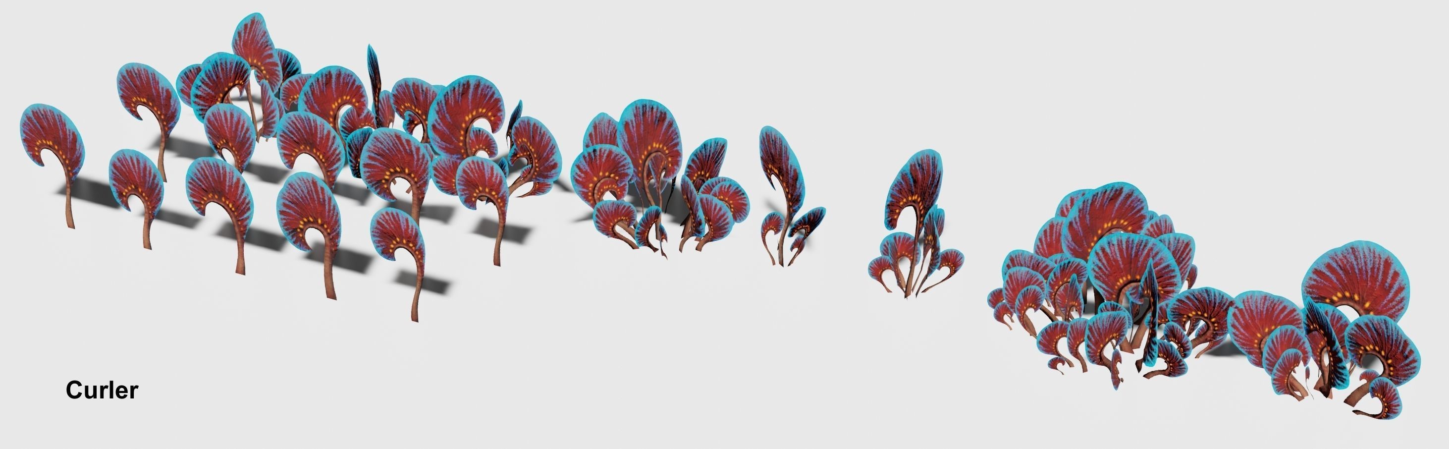 Glowing alien herbs 2 Low-poly 3D model_3