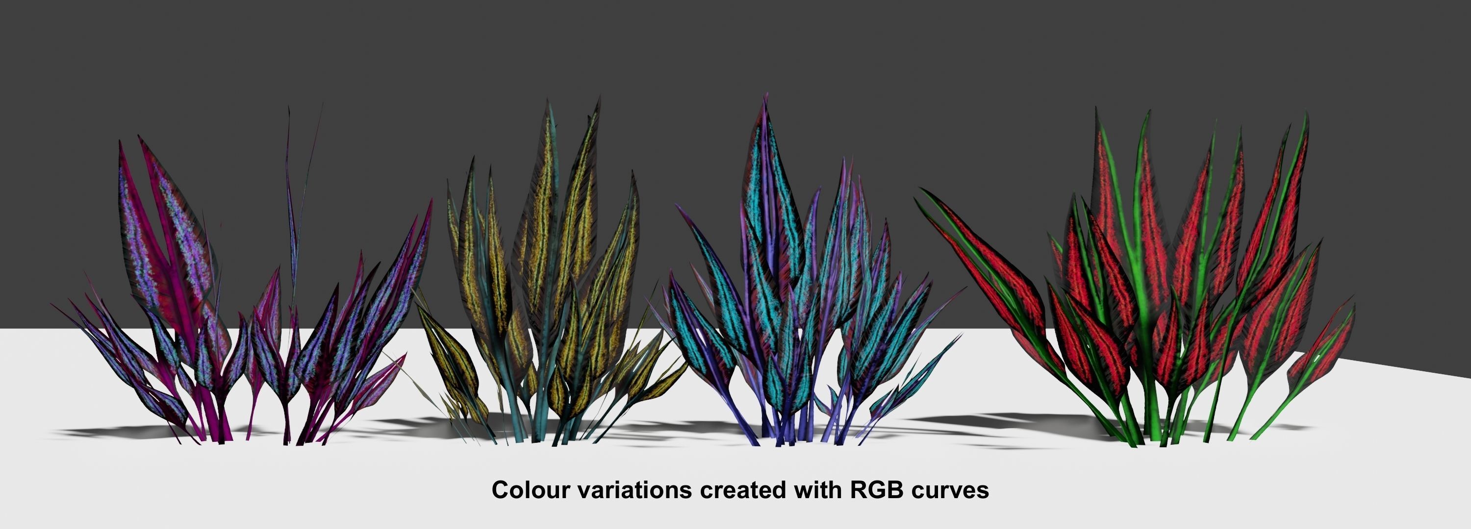Glowing alien herbs 2 Low-poly 3D model_2