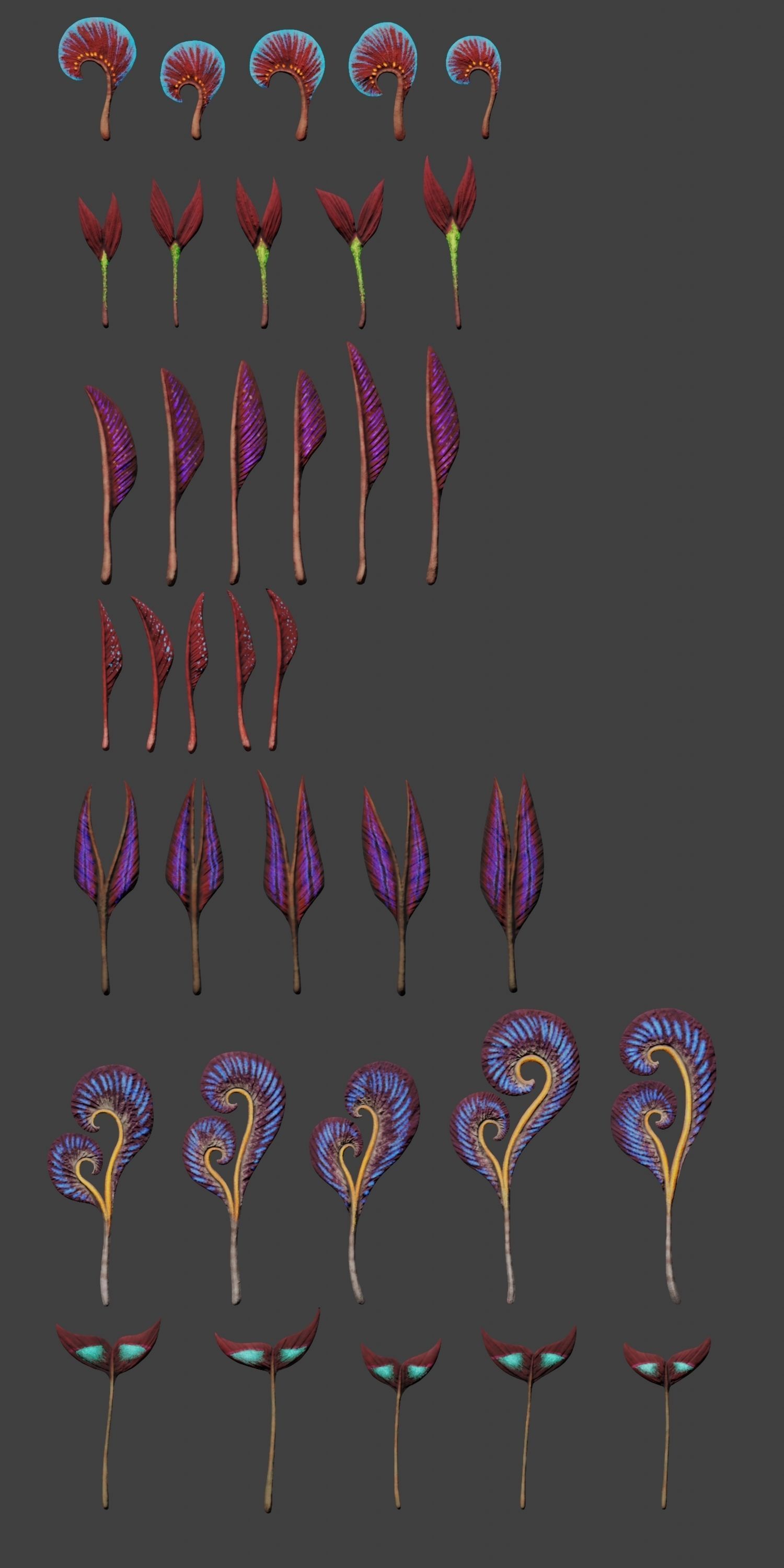 Glowing alien herbs 2 Low-poly 3D model_1