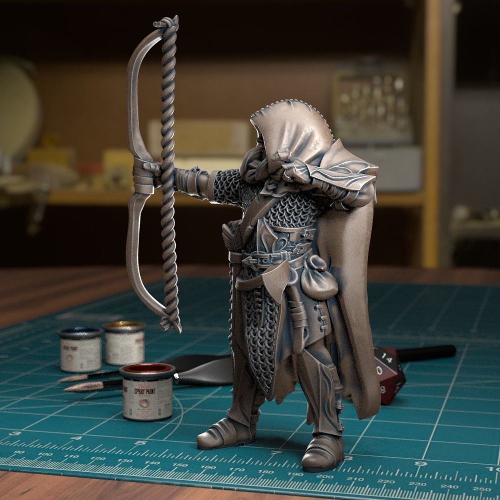 Elf Archer 04 - Presupported 3D print model_1