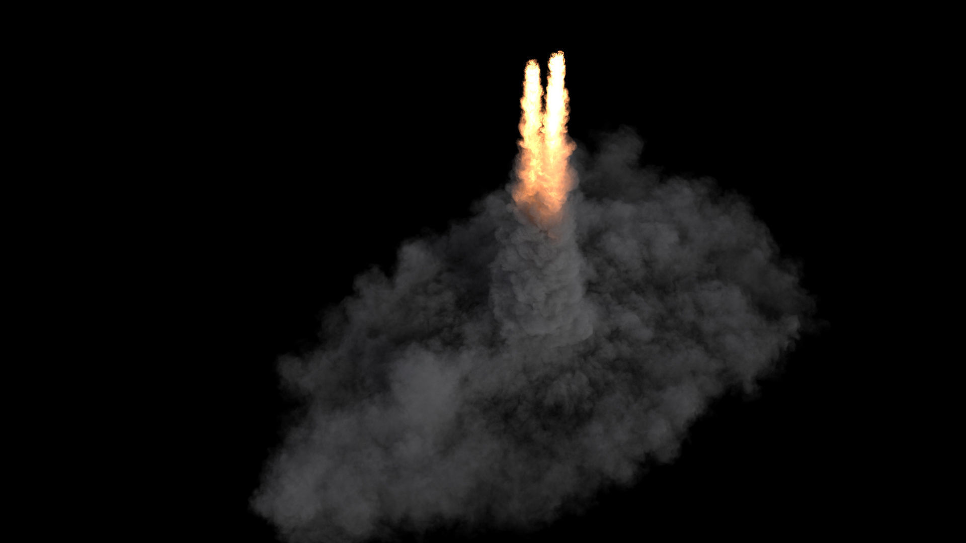 Space Shuttle Launch Smoke VDB 3D model_2
