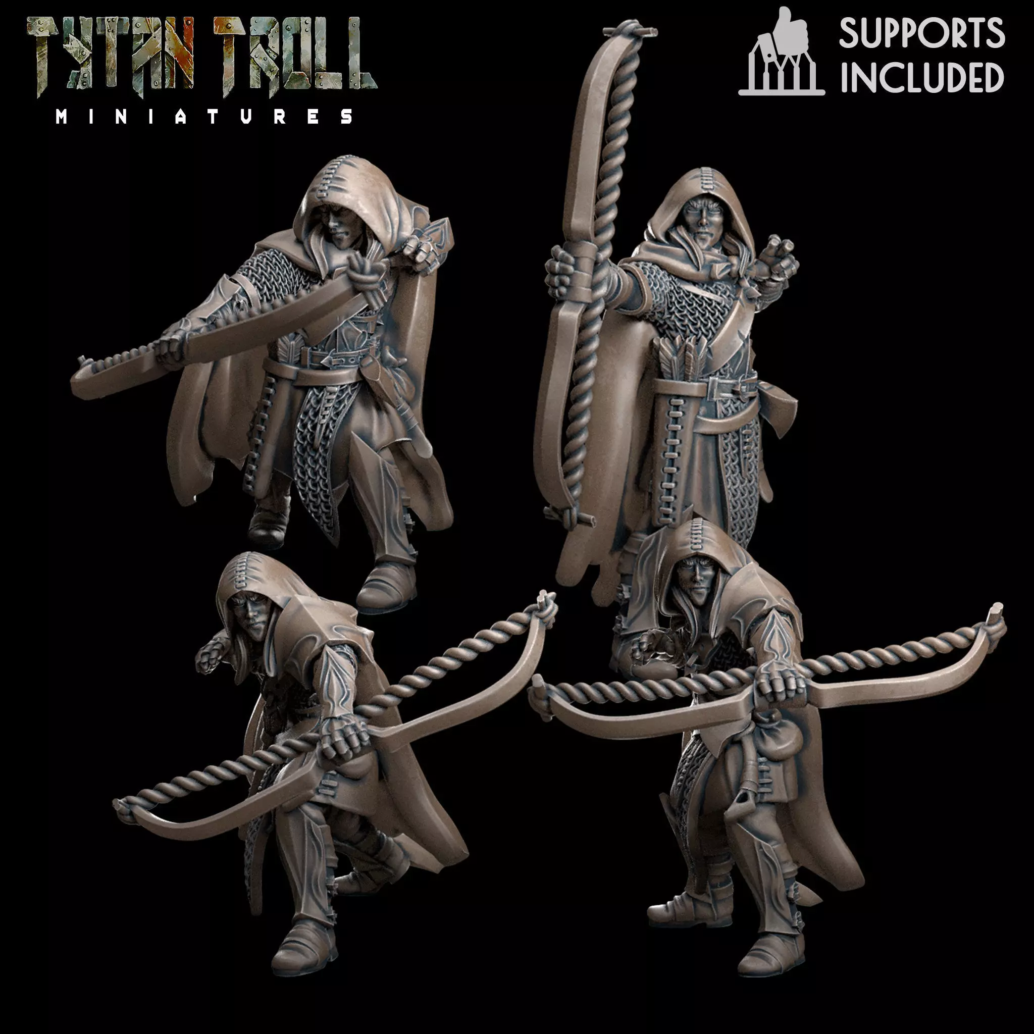 Elf Archer Pack - Presupported 3D print model_0