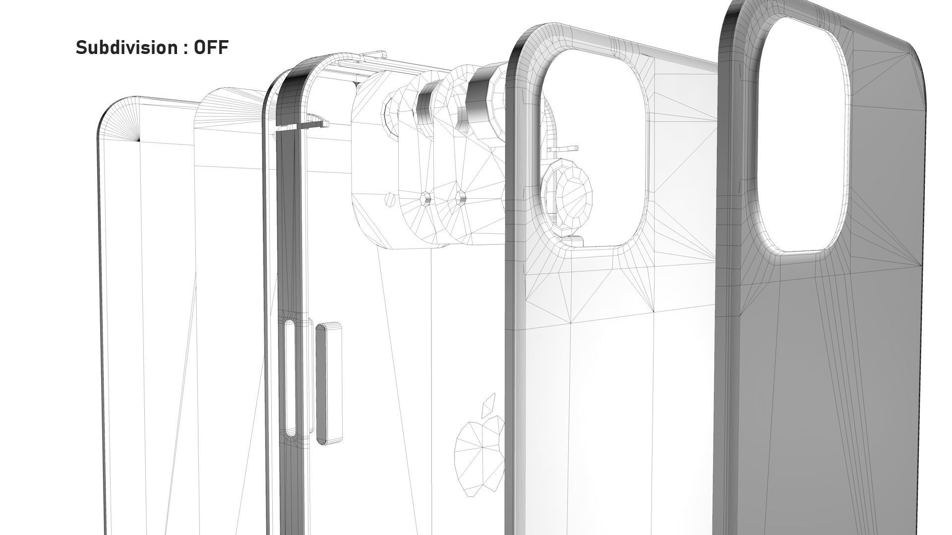 Apple iPhone 13 Starlight Low-poly 3D model_29