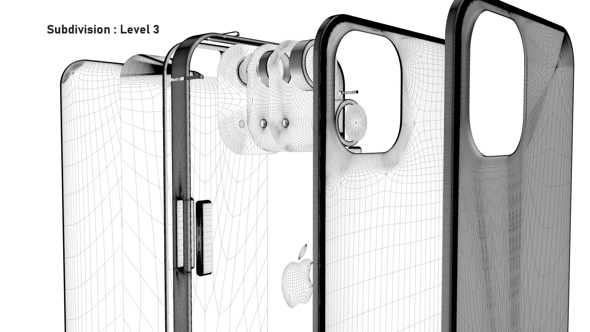 Apple iPhone 13 Starlight Low-poly 3D model_31