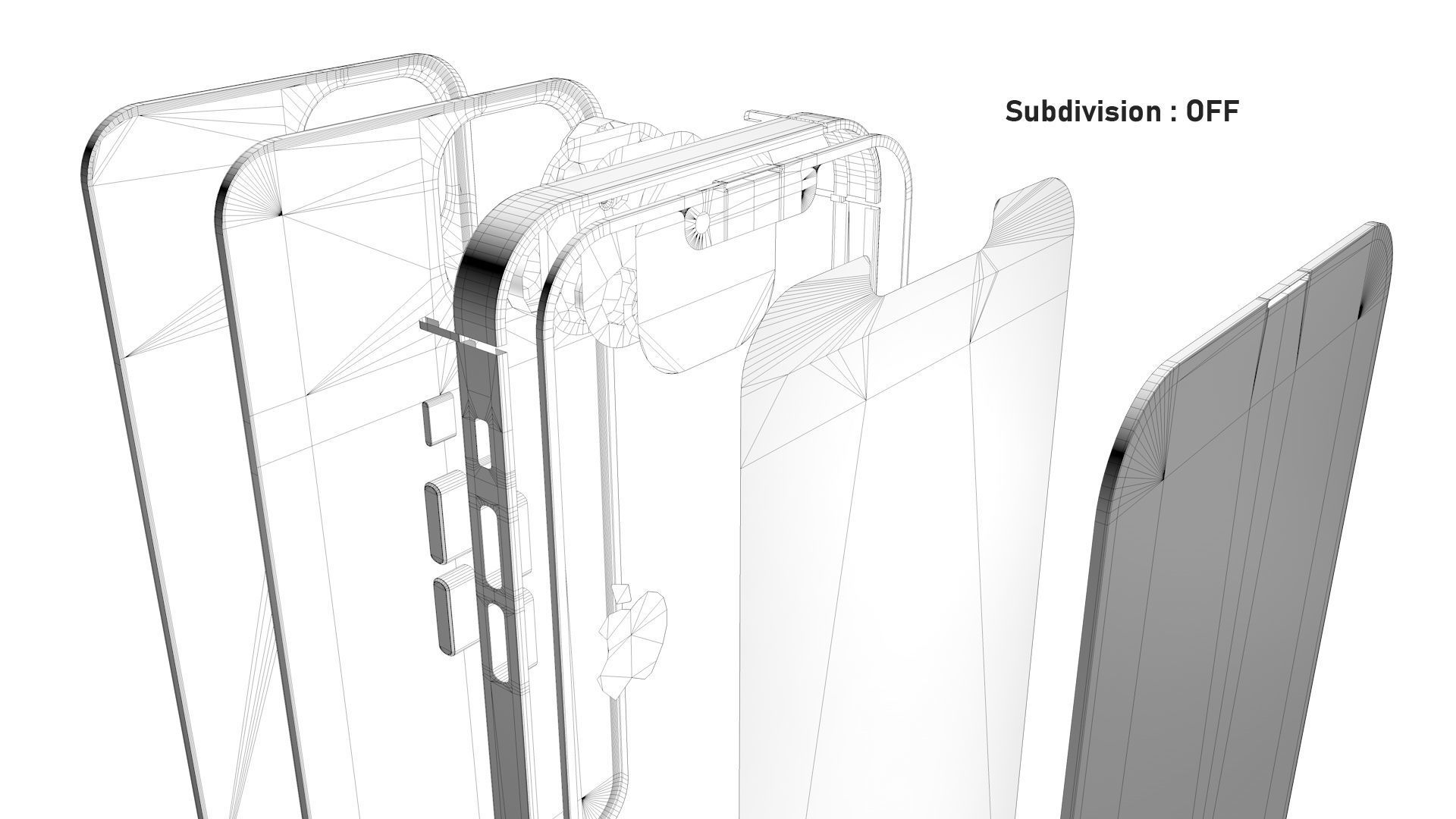 Apple iPhone 13 Starlight Low-poly 3D model_32