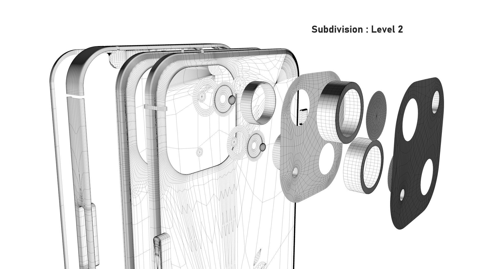 Apple iPhone 13 Starlight Low-poly 3D model_42