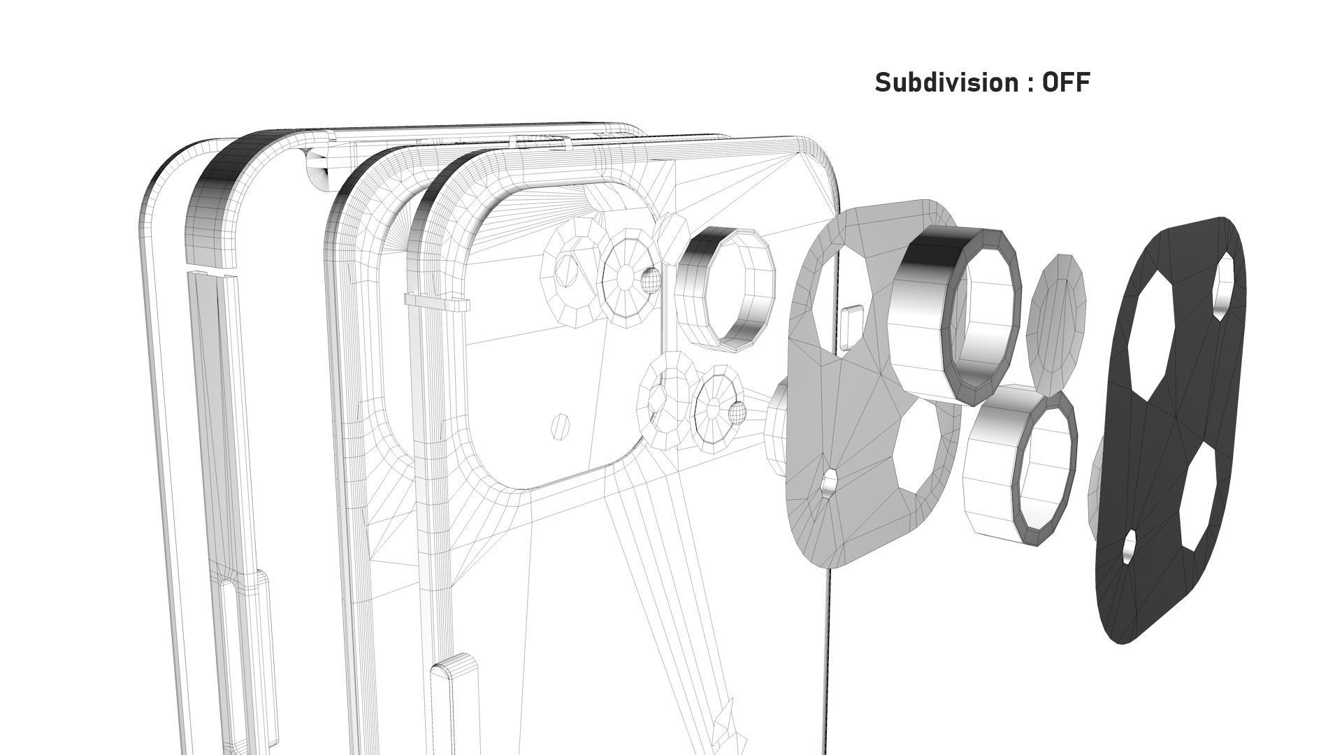Apple iPhone 13 Starlight Low-poly 3D model_41