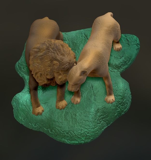 Sculpture of Lions from LION KING story 3D print model_6