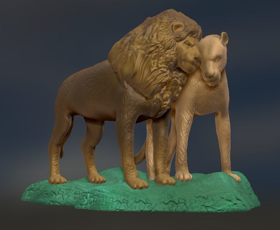 Sculpture of Lions from LION KING story 3D print model_4
