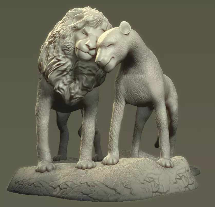 Sculpture of Lions from LION KING story 3D print model_0