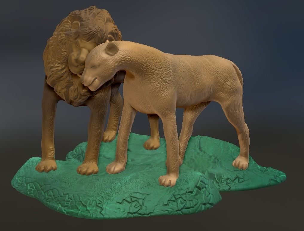 Sculpture of Lions from LION KING story 3D print model_3