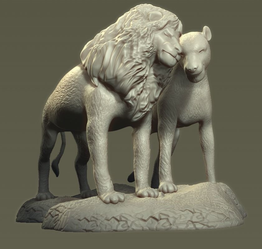 Sculpture of Lions from LION KING story 3D print model_1
