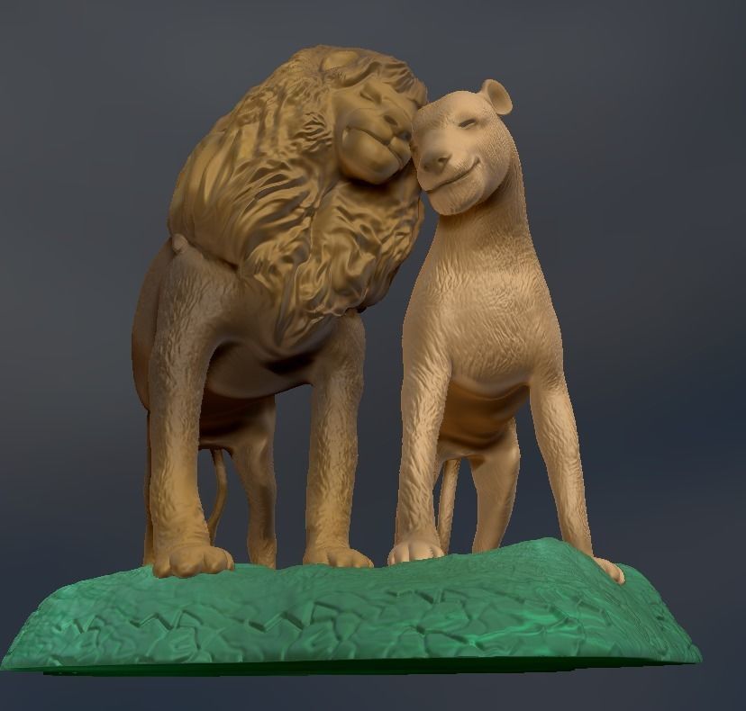 Sculpture of Lions from LION KING story 3D print model_8