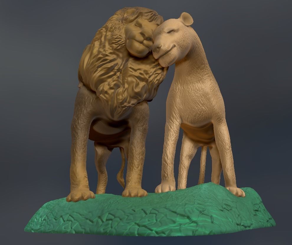 Sculpture of Lions from LION KING story 3D print model_7