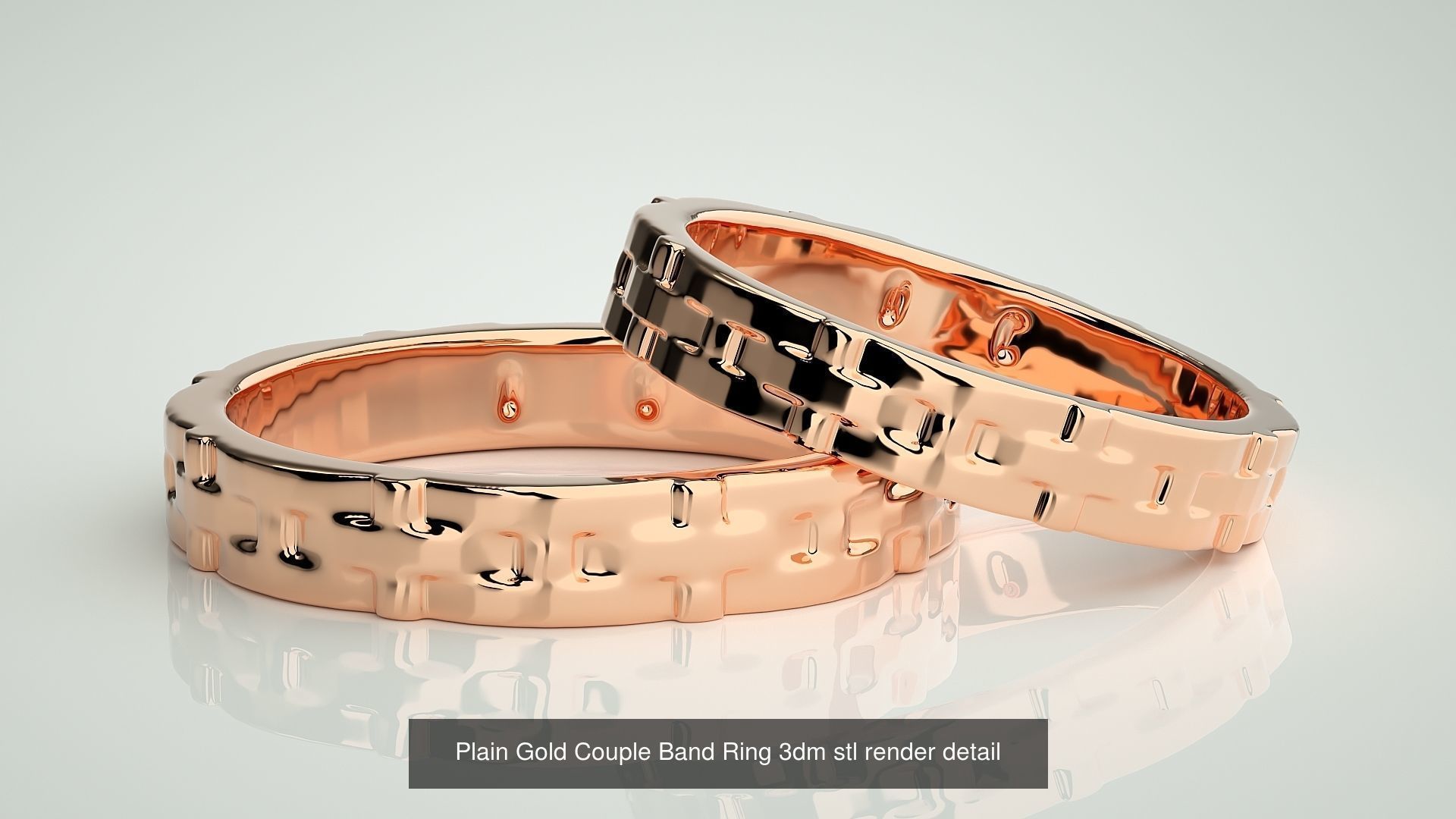80 Italian Plain Gold Couple Bands 3dm stl 9 renders details  3D Model Collection_79