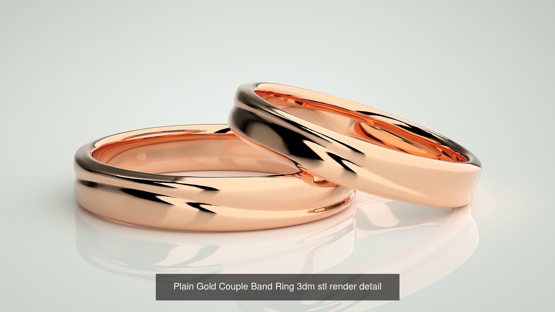 80 Italian Plain Gold Couple Bands 3dm stl 9 renders details  3D Model Collection_77