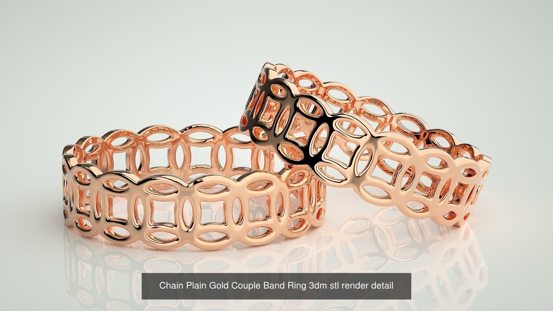 80 Italian Plain Gold Couple Bands 3dm stl 9 renders details  3D Model Collection_65
