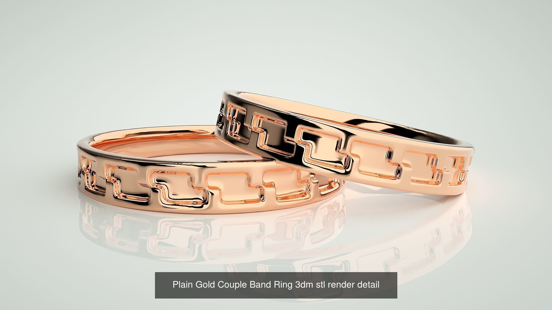 80 Italian Plain Gold Couple Bands 3dm stl 9 renders details  3D Model Collection_82