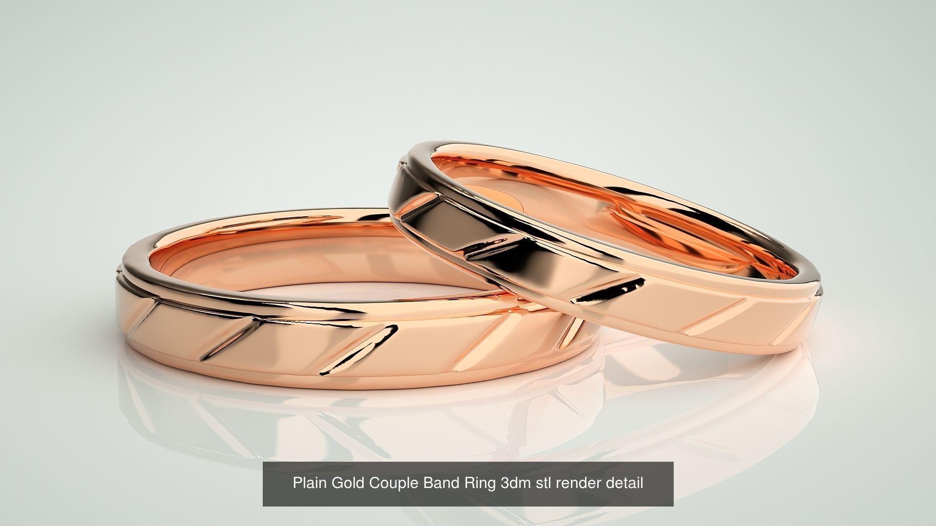 80 Italian Plain Gold Couple Bands 3dm stl 9 renders details  3D Model Collection_76
