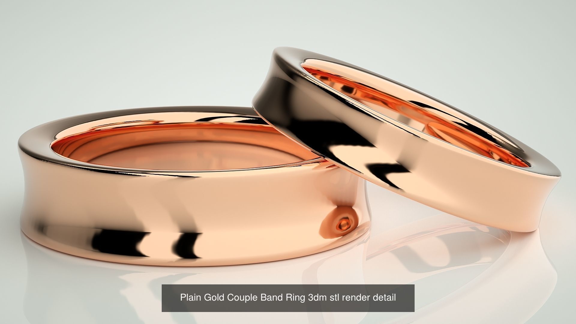 80 Italian Plain Gold Couple Bands 3dm stl 9 renders details  3D Model Collection_24