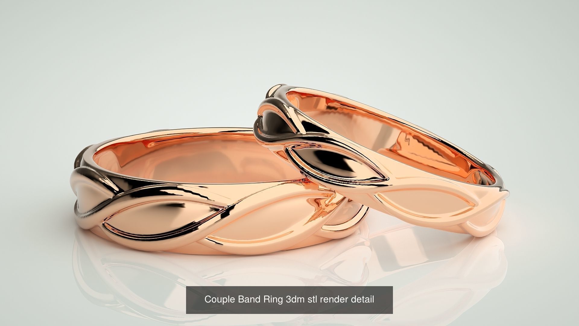 80 Italian Plain Gold Couple Bands 3dm stl 9 renders details  3D Model Collection_62