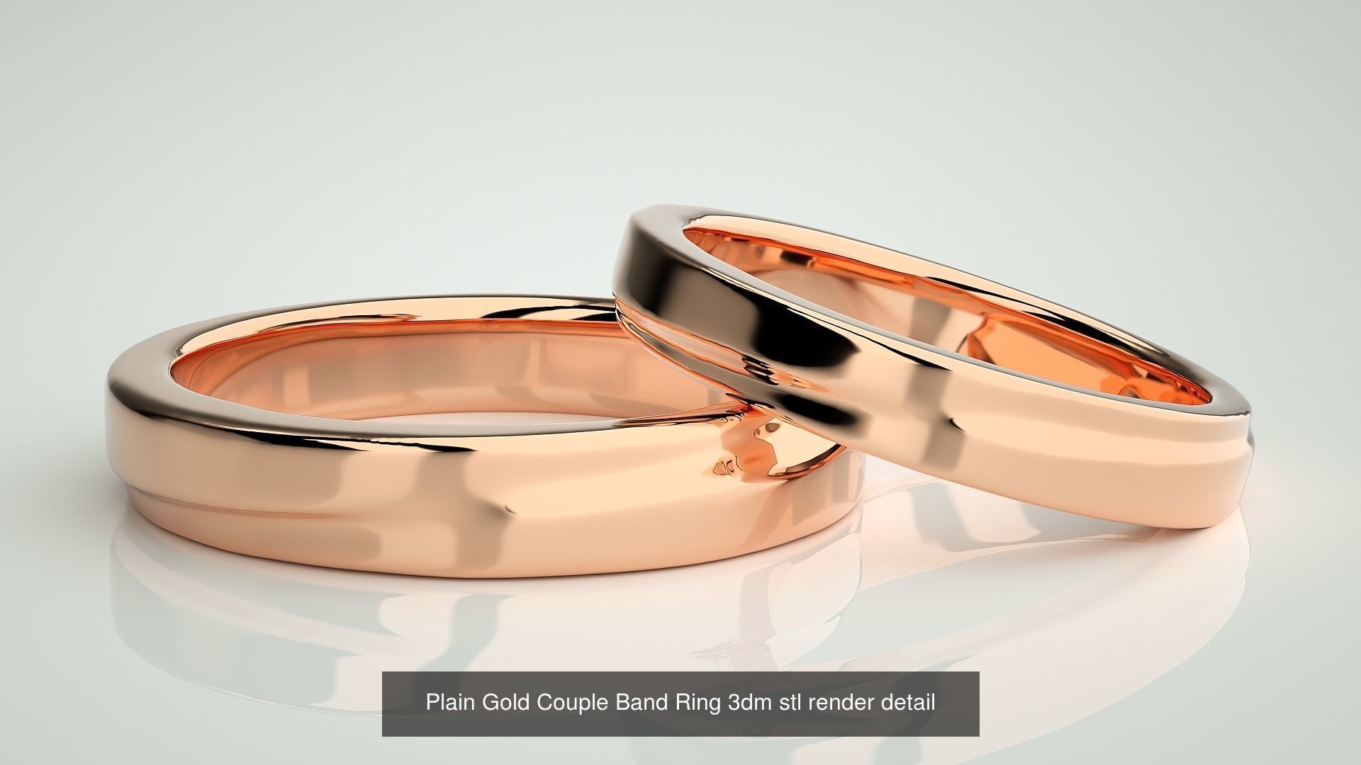 80 Italian Plain Gold Couple Bands 3dm stl 9 renders details  3D Model Collection_71