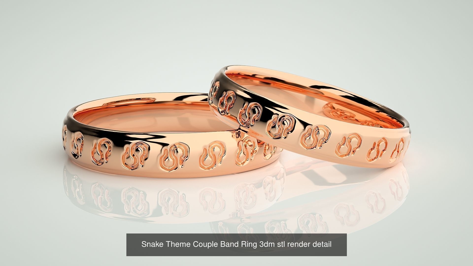 80 Italian Plain Gold Couple Bands 3dm stl 9 renders details  3D Model Collection_72