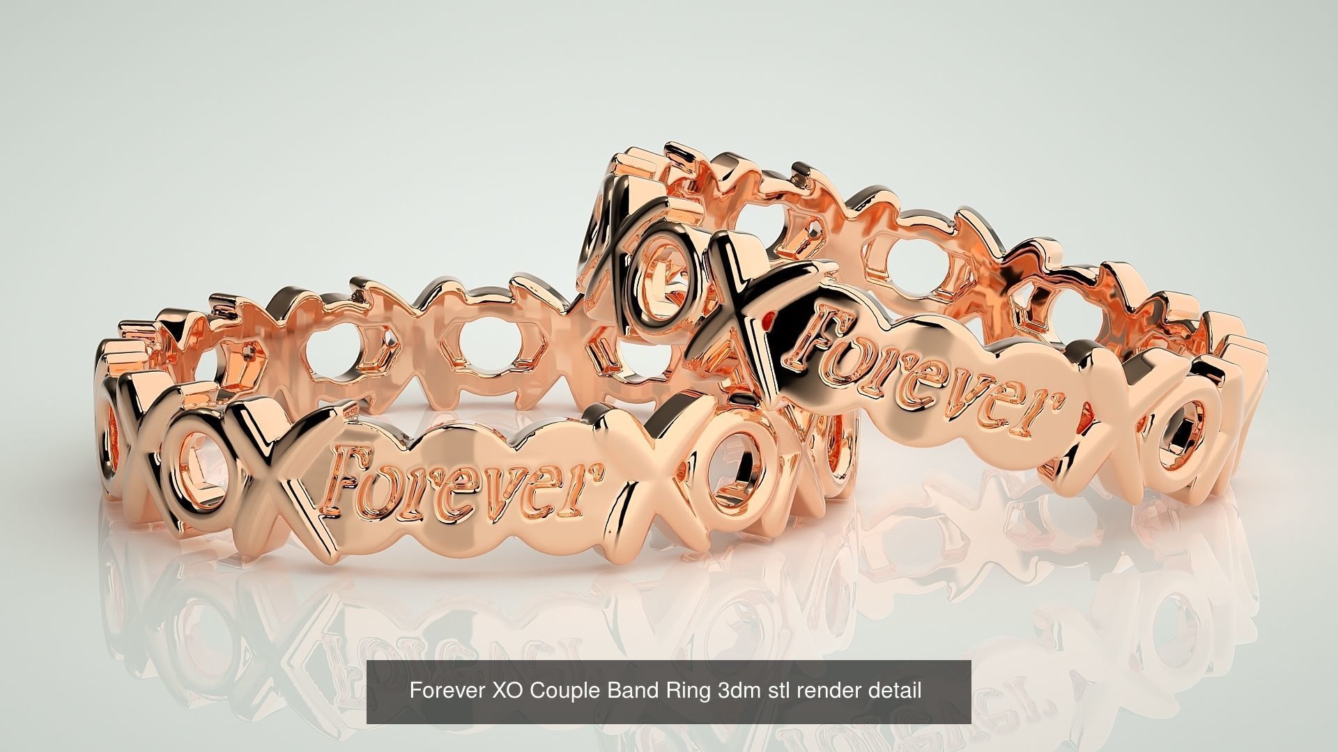 80 Italian Plain Gold Couple Bands 3dm stl 9 renders details  3D Model Collection_67