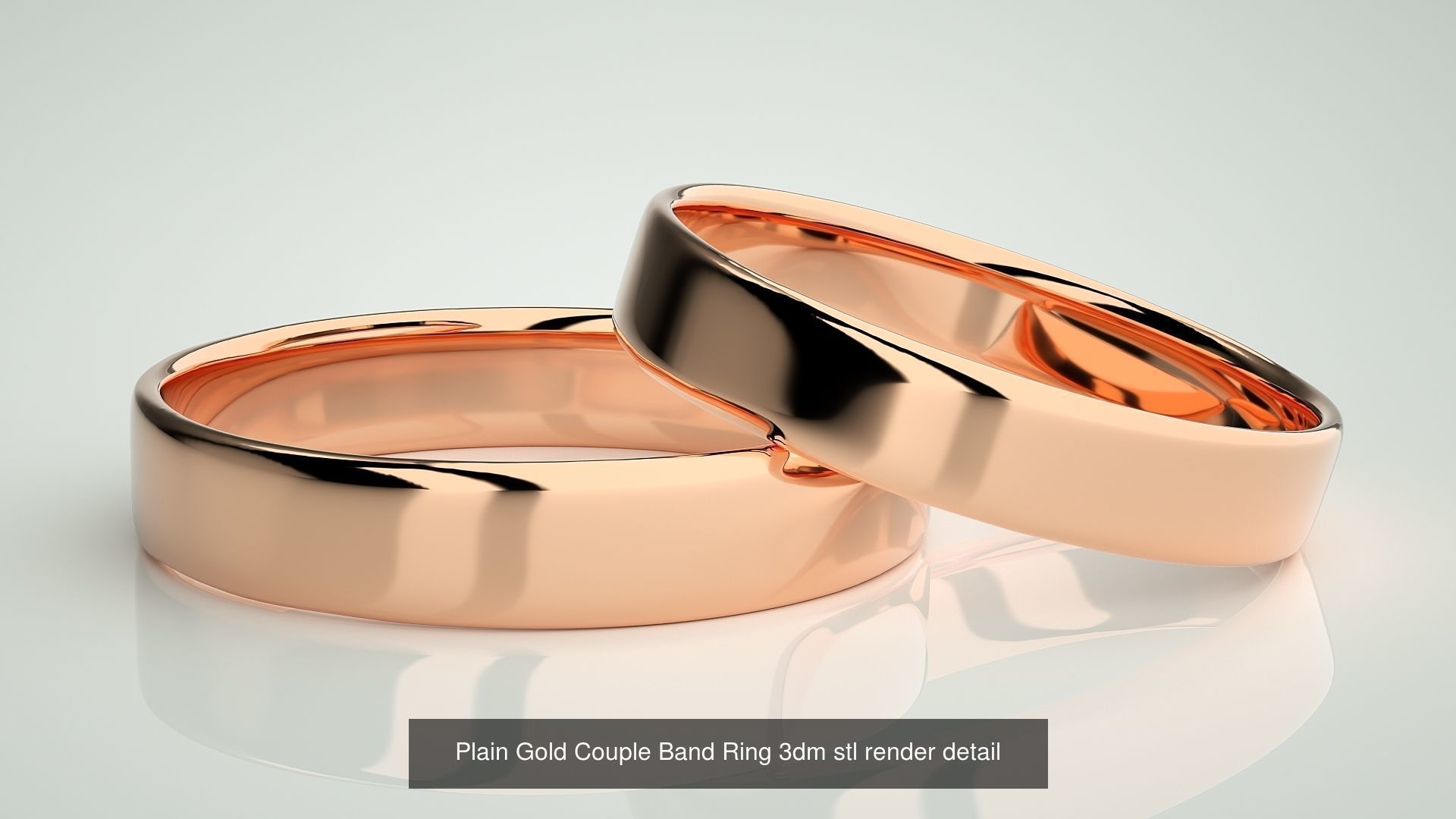 80 Italian Plain Gold Couple Bands 3dm stl 9 renders details  3D Model Collection_84