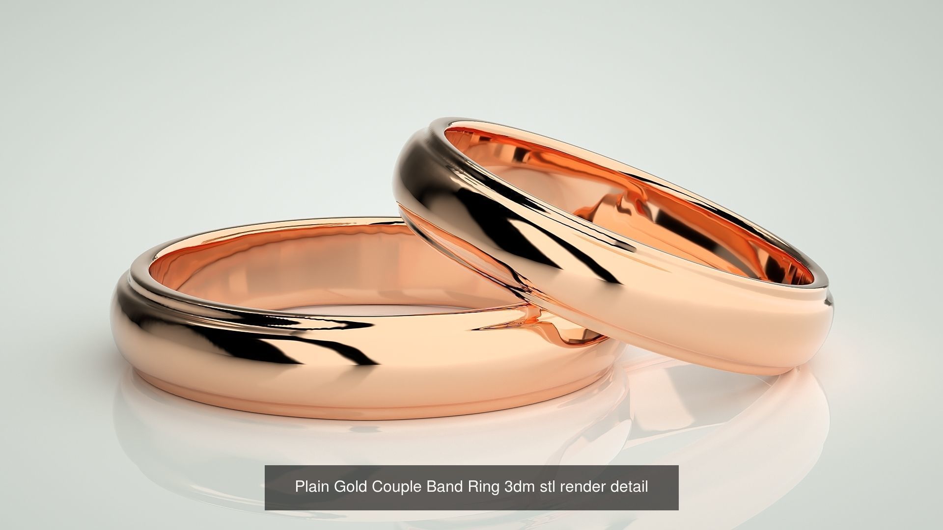 80 Italian Plain Gold Couple Bands 3dm stl 9 renders details  3D Model Collection_75
