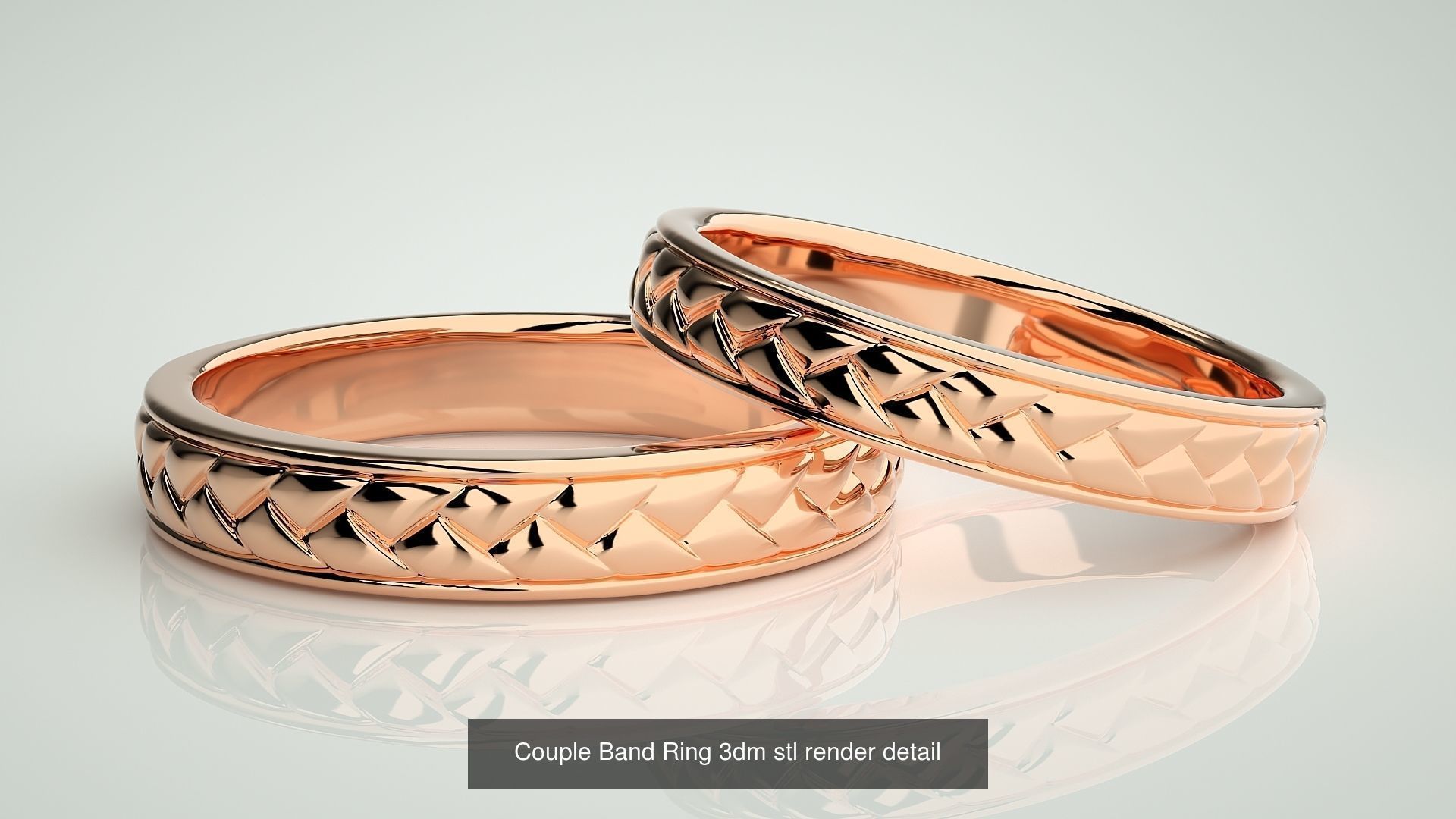 80 Italian Plain Gold Couple Bands 3dm stl 9 renders details  3D Model Collection_70