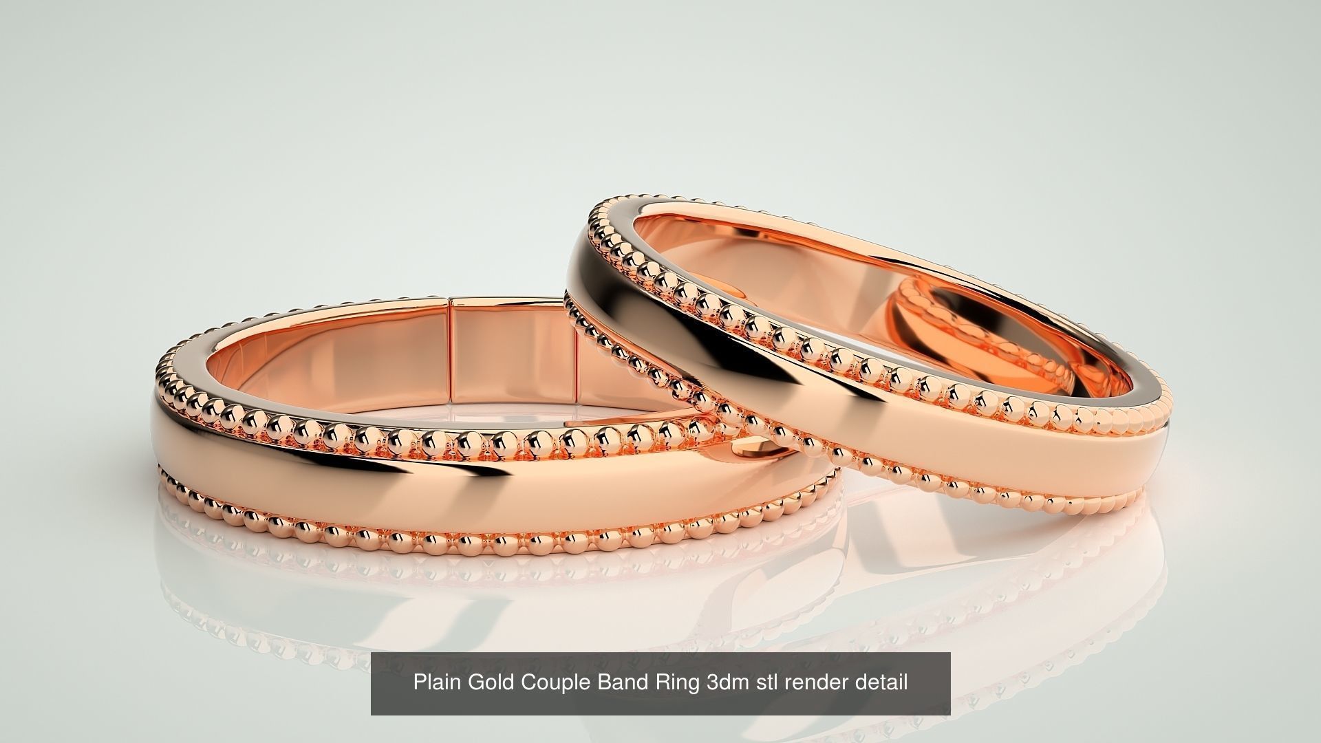 80 Italian Plain Gold Couple Bands 3dm stl 9 renders details  3D Model Collection_74