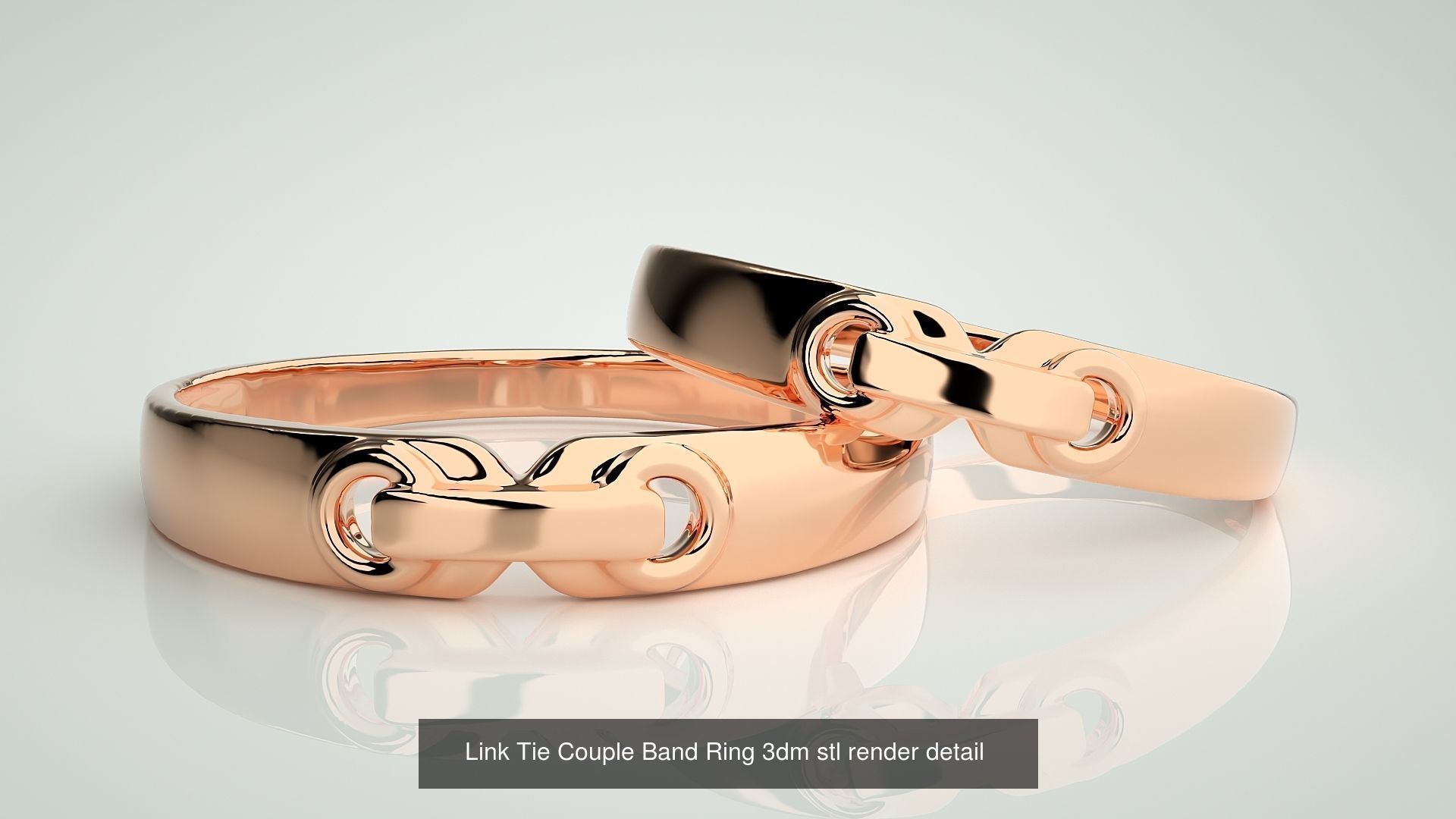 80 Italian Plain Gold Couple Bands 3dm stl 9 renders details  3D Model Collection_18