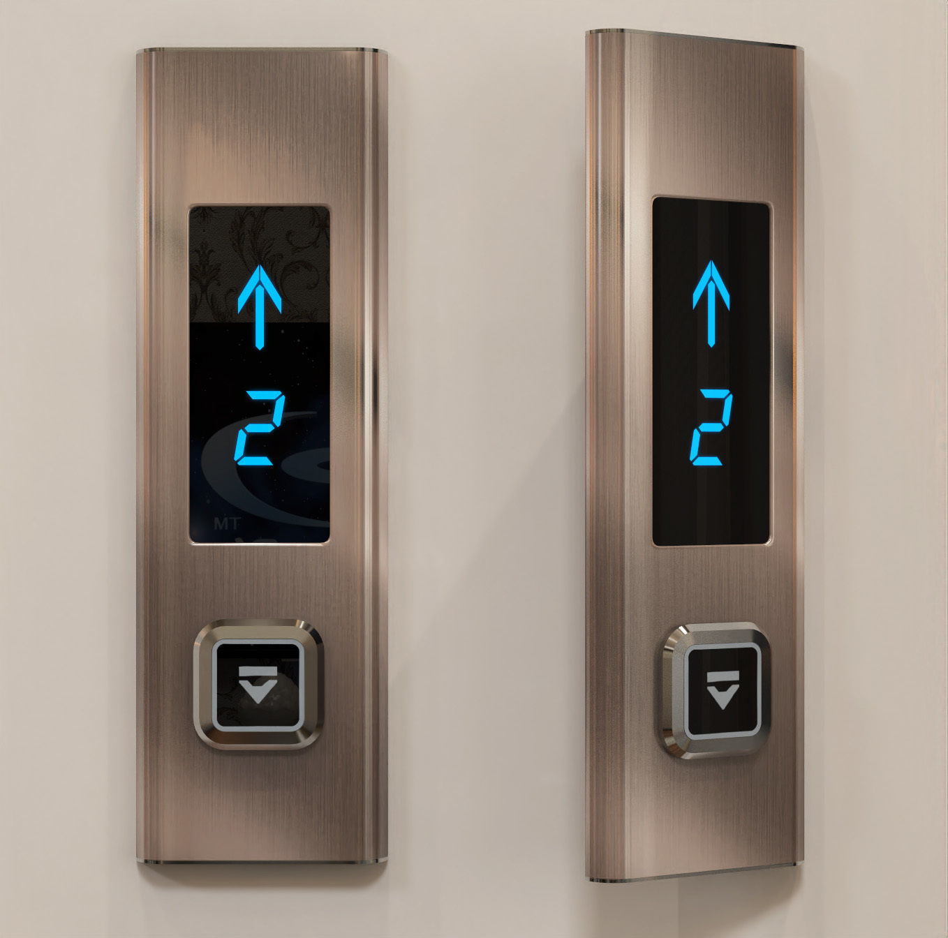 GoldenLines Elevator control panels Free 3D model_6