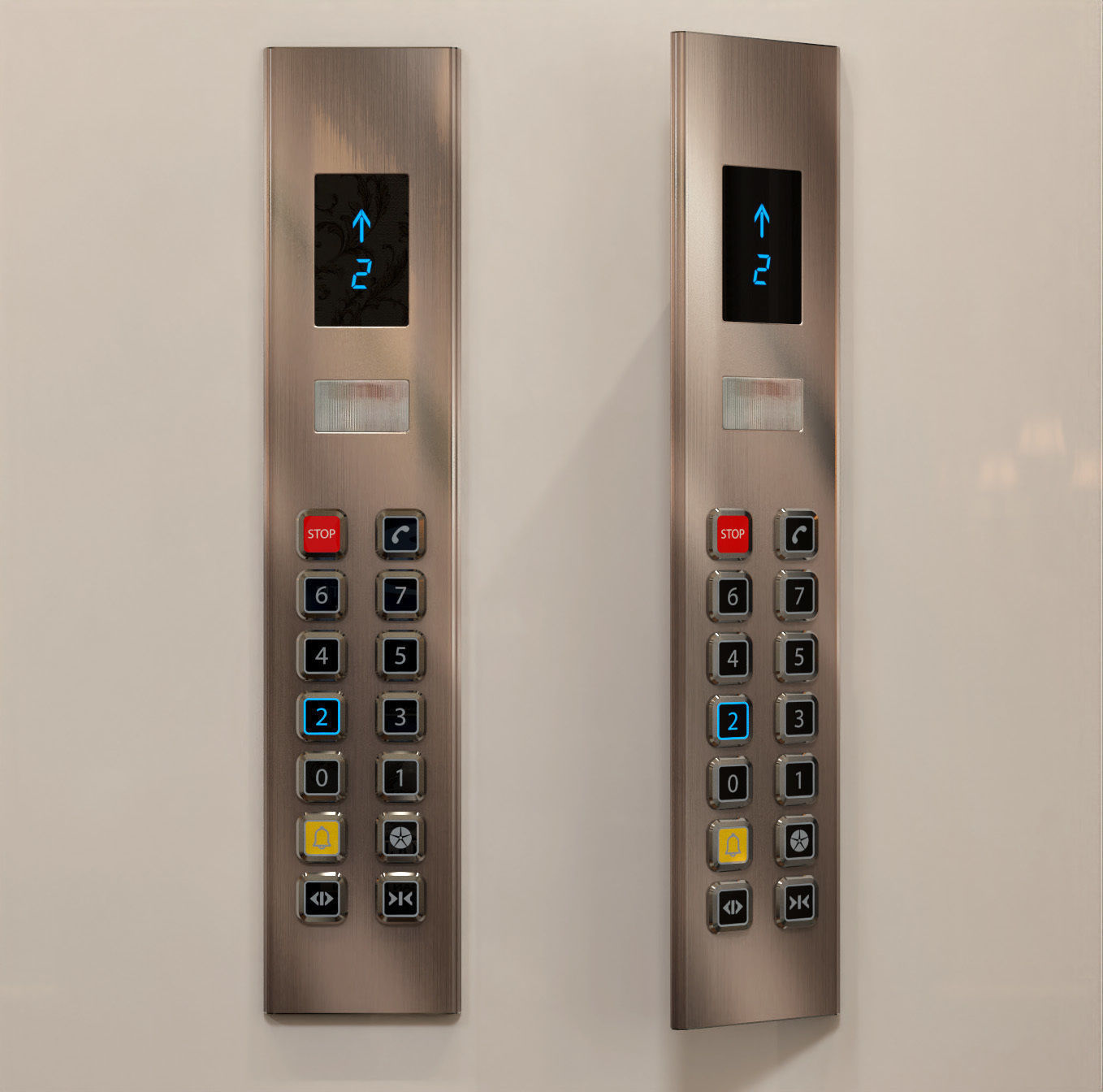 GoldenLines Elevator control panels Free 3D model_12