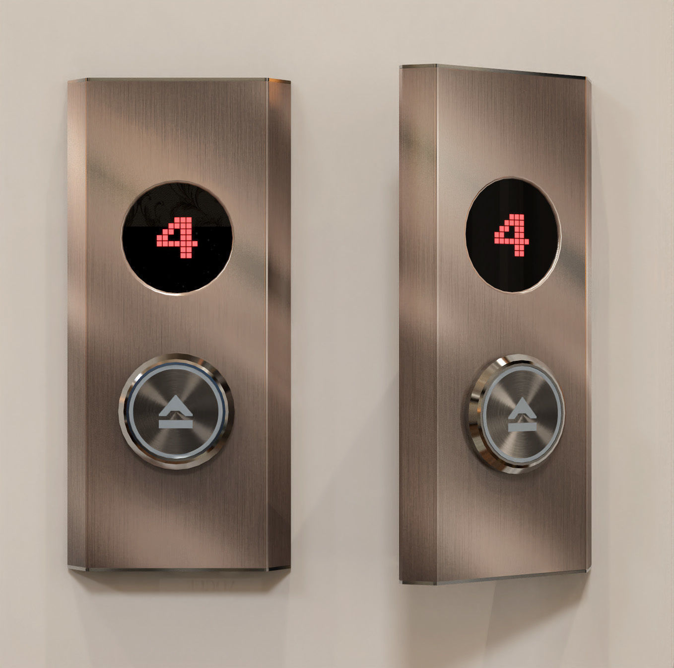 GoldenLines Elevator control panels Free 3D model_2