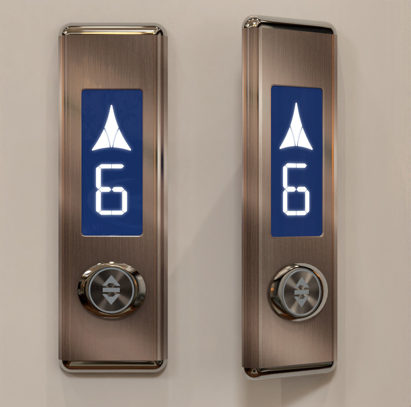 GoldenLines Elevator control panels Free 3D model_4
