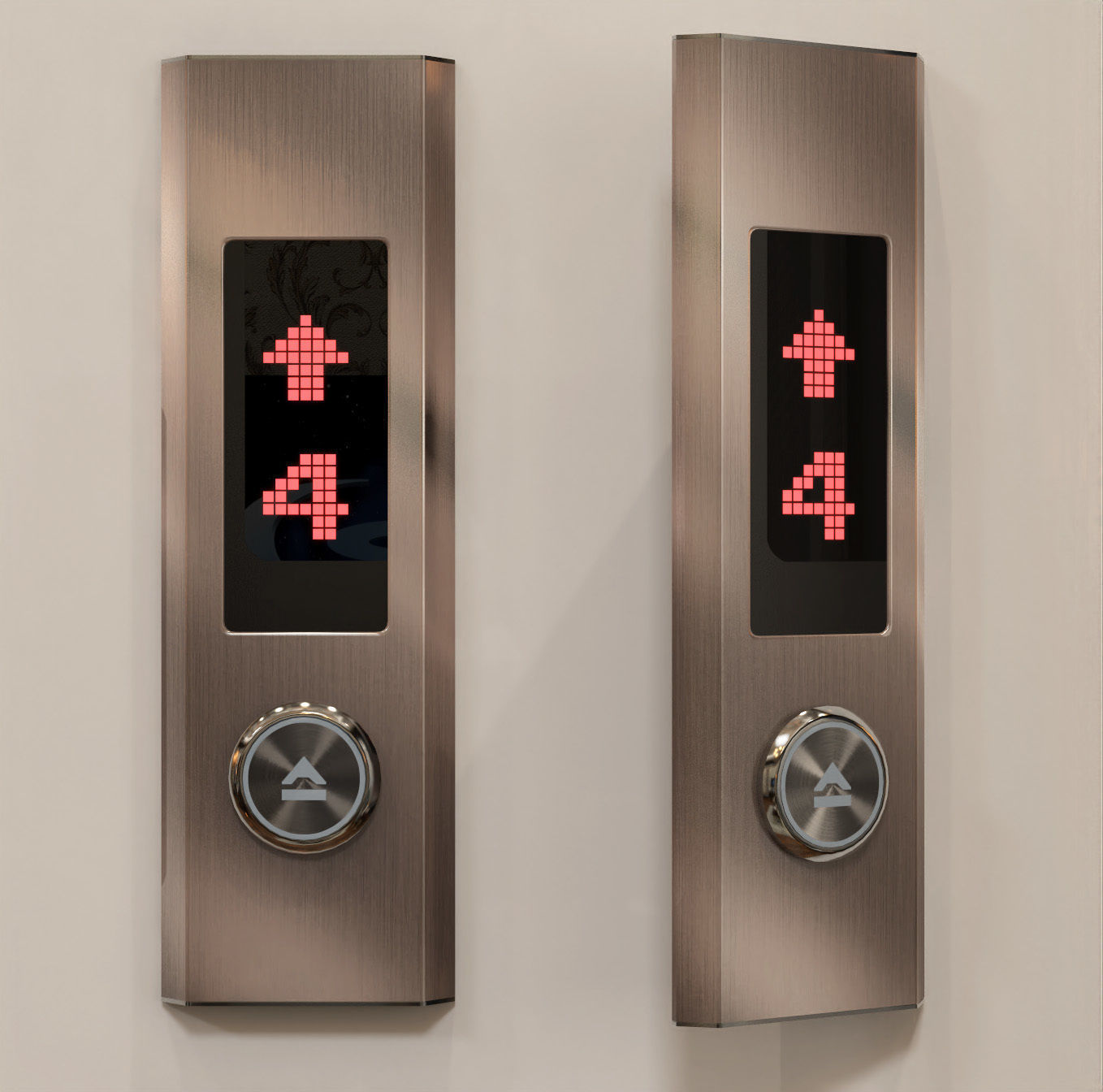 GoldenLines Elevator control panels Free 3D model_5